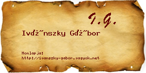 Ivánszky Gábor névjegykártya