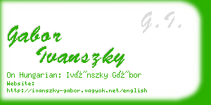 gabor ivanszky business card